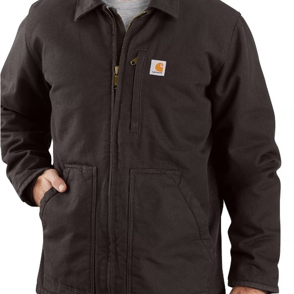 Carhartt Men's WASHED DUCK RIDGE COAT In dark brown - Picture 7 of 10